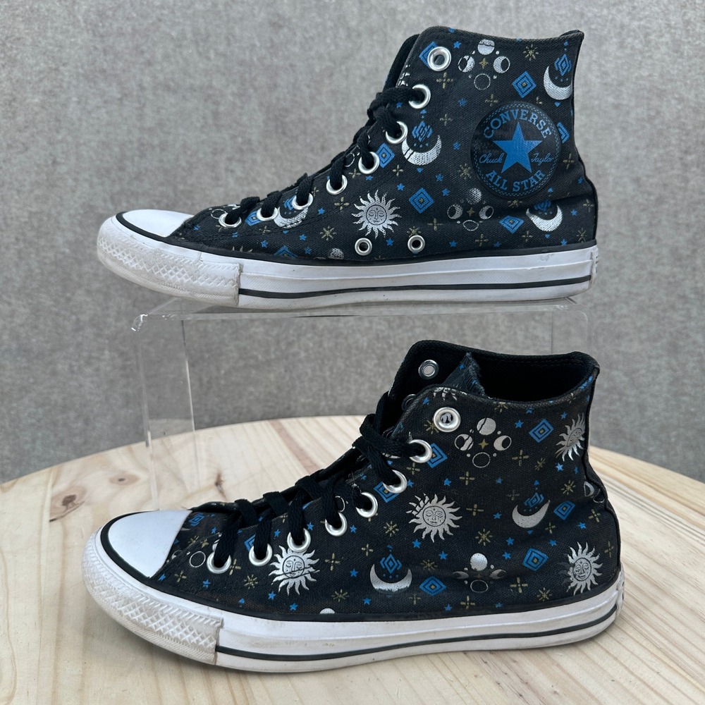 Converse Chuck Taylor All Star Unisex 8.5W/6.5M Black Celestial Sun Moon A12041F